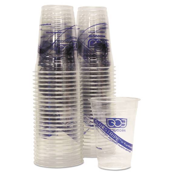Eco Products  Bluestripe 25% Recycled Content Cold Cups Convenience Pack, 16 Oz, 50/pk Ep-cr16pk 50 Package