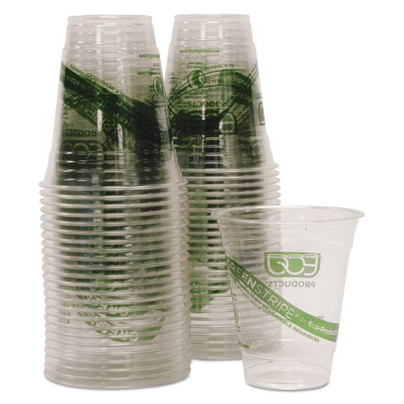 Eco Products  Greenstripe Renewable & Compostable Cold Cups Convenience Pack- 12oz., 50/pk Epcc12gspk 50 Package