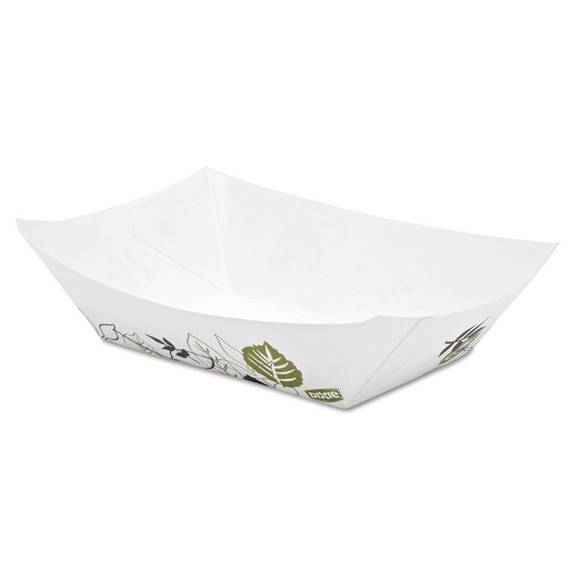 Dixie  Kant Leek Paper Food Tray, 1-comp, White/green/burgundy, 6.25 X 4.69 X 3 Kl100path 1000 Case