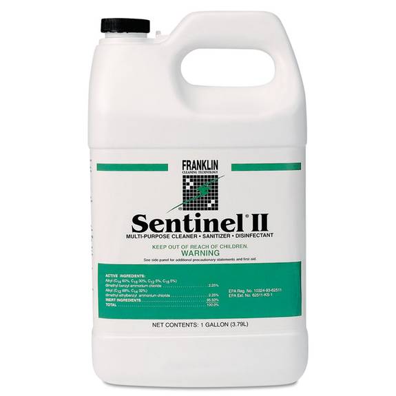 Franklin Cleaning Technology  Sentinel Ii Disinfectant, Citrus Scent, Liquid, 1 Gal. Bottles, 4/carton F243022 4 Case