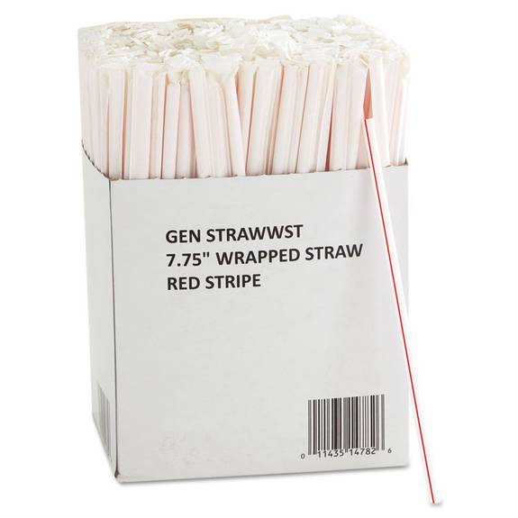 Gen Wrapped Jumbo Straws, 7 3/4