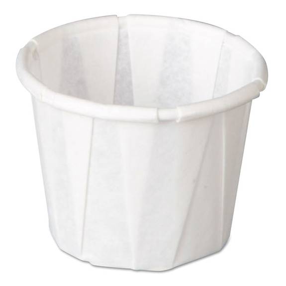 Genpak  Squat Paper Portion Cup, Pleated, .5oz, White, 250/sleeve, 20 Sleeve/carton F050 5000 Case