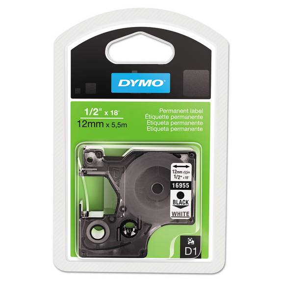Dymo  D1 High-performance Polyester Permanent Label Tape, 1/2