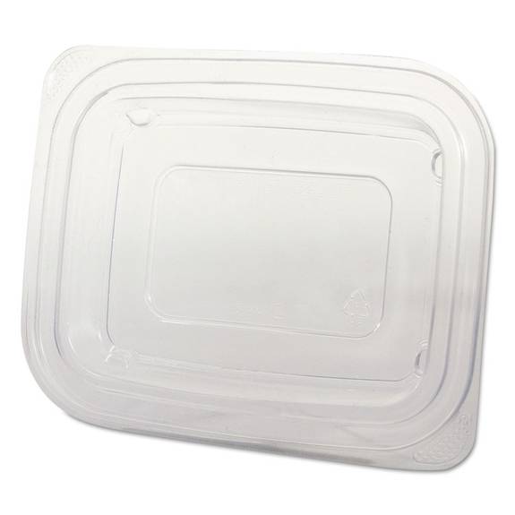 Genpak  Microwave Safe Container Lid, Plastic, Fits 12-16 Oz, Rectangular, Clear, 75/bag Fpr916 300 Case