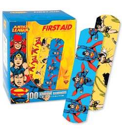 Adhesive Strip Stat Strip� 3/4 X 3 Inch Plastic Rectangle Kid Design (Superman / Wonder Woman) Sterile (100/BX)