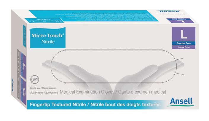 Exam Glove Micro-Touch® Nitrile X-Large Nonsterile Nitrile Standard Cuff Length Textured Fingertips Blue Chemo Tested(10/Ca)
