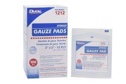 Gauze Sponge Dukal™ 2 X 2 Inch 12-Ply Sterile 1 Per Pack(2400/Ca)