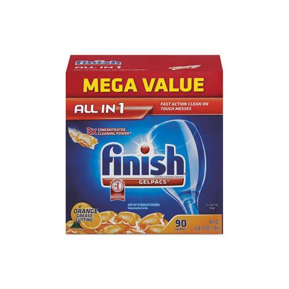 Finish  Dish Detergent Gelpacs, Orange Scent, 84 Gelpacs/box, 2 Boxes/carton Rec 89730 180 Case
