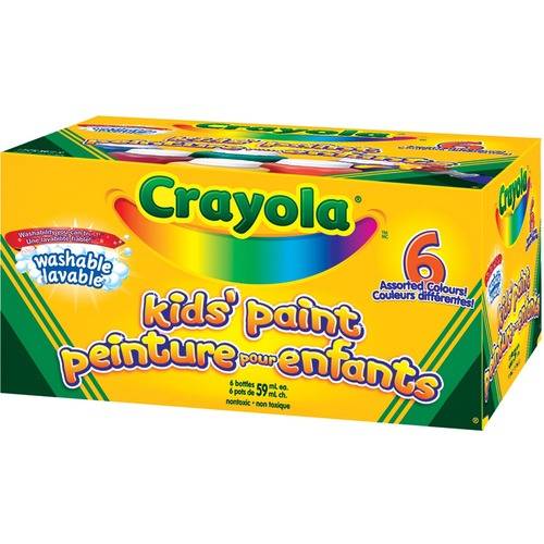 Crayola Washable Kids' Paints - Assorted, Set of 6 colors, 2 oz jars