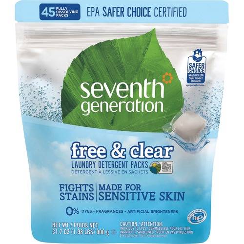 Seventh Generation Free/Clear Laundry Detergent Packs (PK/PACKAGE)