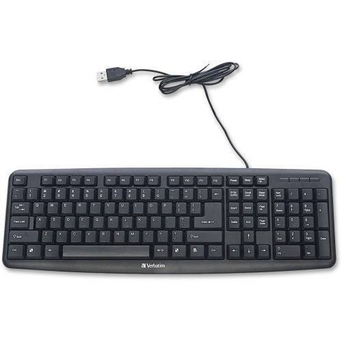 Verbatim Slimline Corded USB Keyboard - Black (EA/EACH)