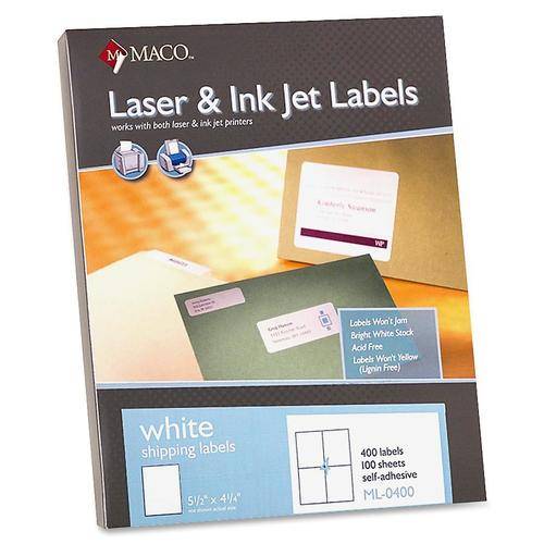 MACO White Laser/Ink Jet Shipping Label (BX/BOX)