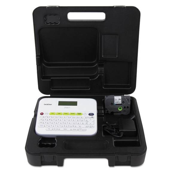 Brother P Touch  Pt-d400vp Versatile Label Maker With Ac Adapter And Carrying Case, White Ptd400vp 1 Each