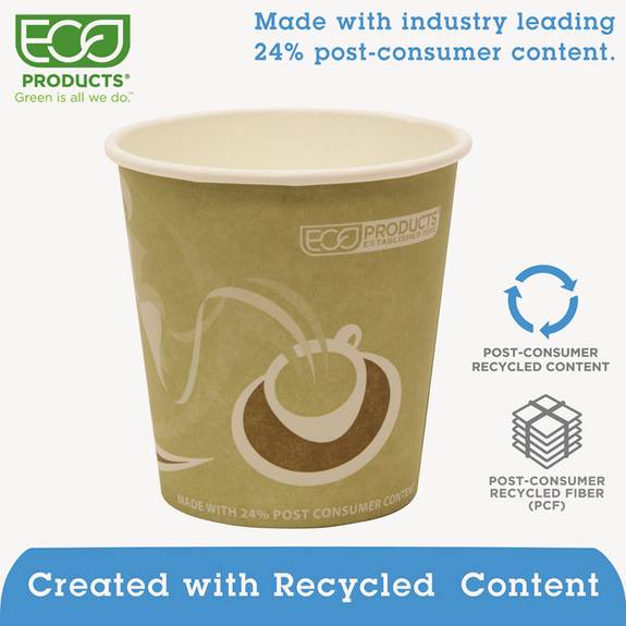 Eco Products  Evolution World 24% Recycled Content Hot Cups Convenience Pack - 10oz., 50/pk Ep-brhc10-ewpk 50 Package