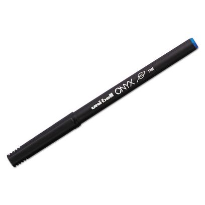 Uni Ball ONYX STICK ROLLER BALL PEN, FINE BLUE INK, BLACK