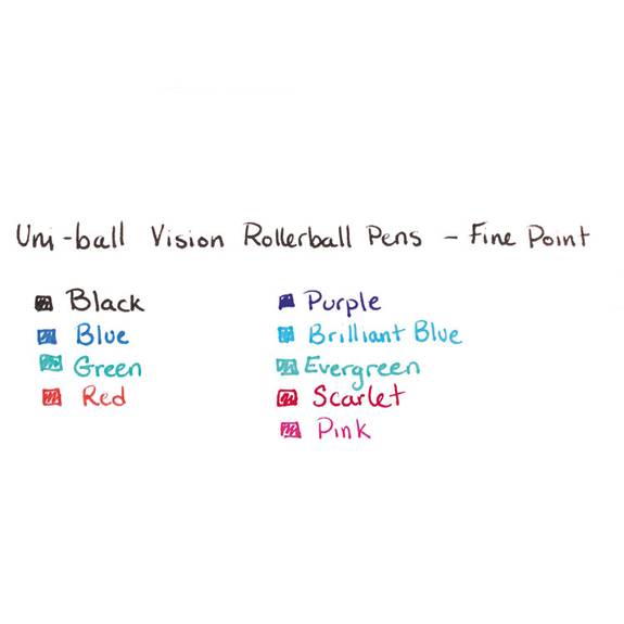 Uni Ball  VISION STICK ROLLER BALL PEN, FINE 0.7MM, PASSION PINK INK, GRAY BARREL, DOZEN 60384 1 Dozen