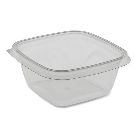 Pactiv EARTHCHOICE RECYCLED PET SQUARE BASE SALAD CONTAINERS, 5 X 5 X 1.75, 16 OZ, CLEAR, 504/CARTON SAC0516 504 Case