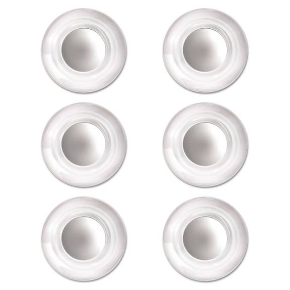 Quartet® Glass Board Rare Earth Magnets, Clear, 6/PK