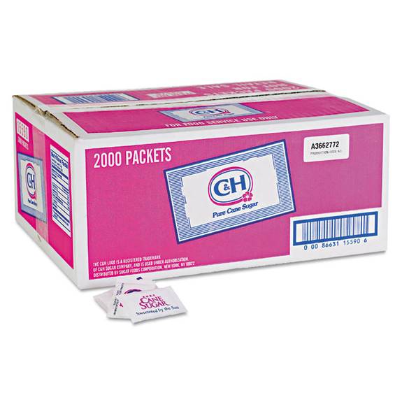 C H  Granulated Sugar Packets, .10 Oz, 2000/carton 53378 2000 Case