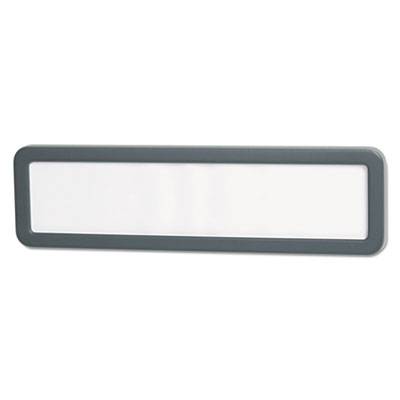 Universal  Recycled Cubicle Nameplate With Rounded Corners, 9 X 2 1/2, Charcoal Unv08223 1 Each