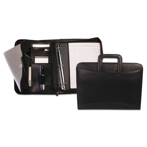 Bond Street  Ltd  Zippered Tablet-ipad Organizer With Removable Binder, Black Leather 540079blk 1 Each