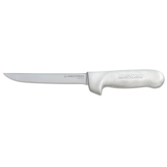 Dexter  Cook's Boning Knife, 6 In., Narrow, High-carbon Steel With White Handle 01563 1 Each