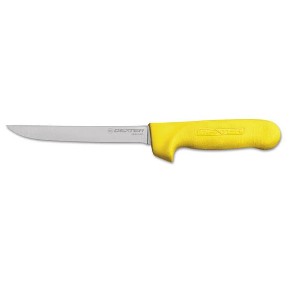 Dexter  Cook's Boning Knife, 6 In., Narrow, High-carbon Steel With Yellow Handle 01563y 1 Each