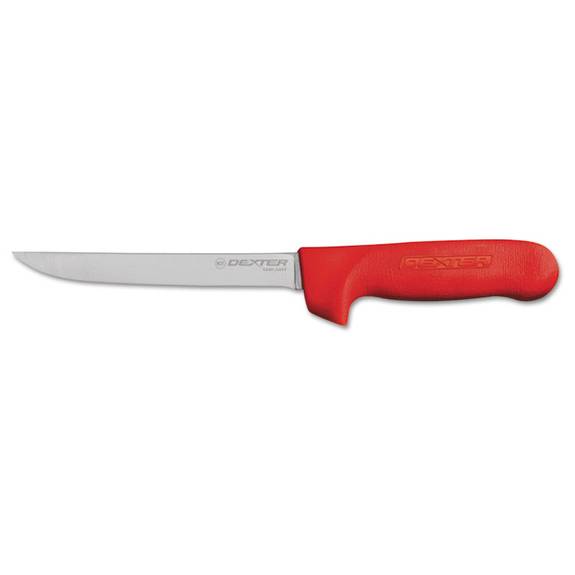 Dexter  Cook's Boning Knife, 6 Inches, Narrow, High-carbon Steel With Red Handle, 1/each 01563r 1 Each