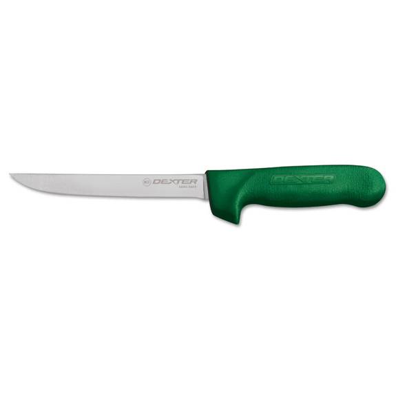 Dexter  Cook's Boning Knife, 6 In., Narrow, High-carbon Steel With Green Handle 01563g 1 Each