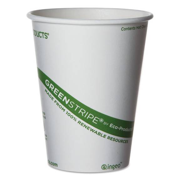 Eco Products  Greenstripe Renewable & Compostable Hot Cups - 12 Oz., 50/pk, 20 Pk/ct Ep-bhc12-gs 1000 Case
