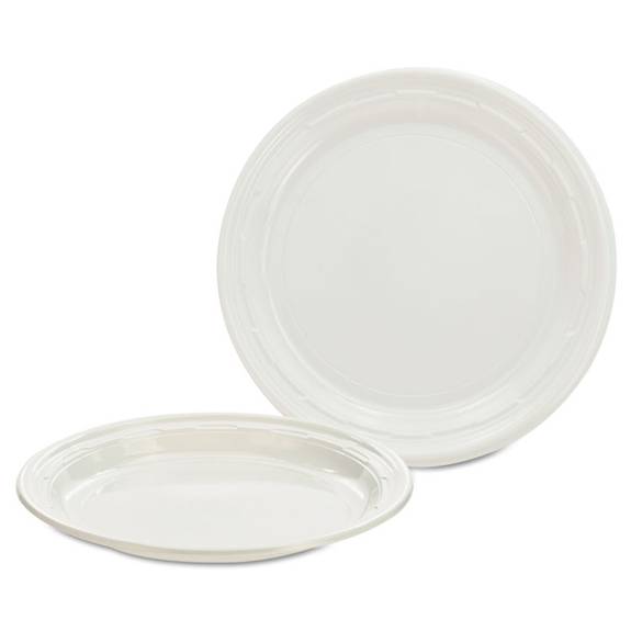 Dart  Plastic Plates, 7 Inches, White, Round, 125/pack, 8 Packs/carton 7pwf 1000 Case