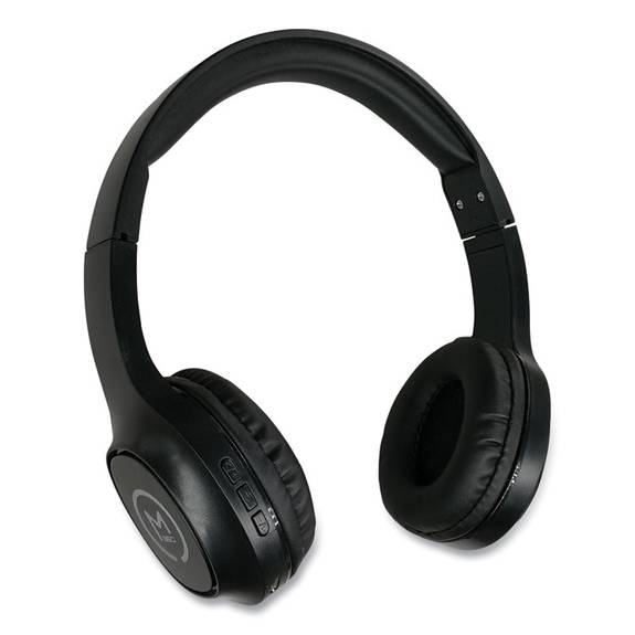 TREMORS Stereo Wireless Headphones with Microphone, 3 ft Cord, Black