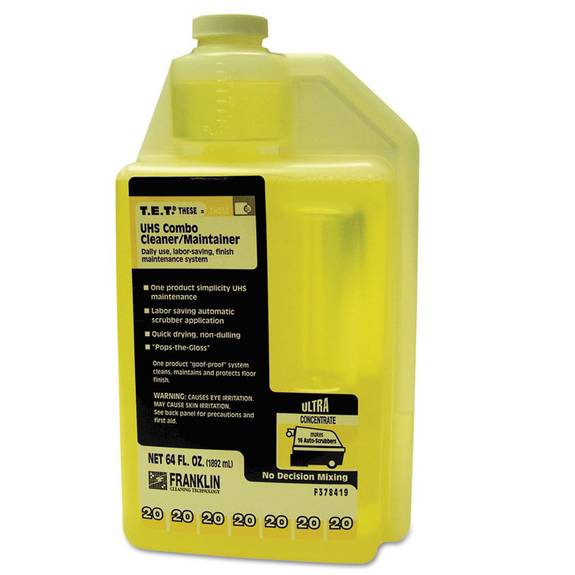 Franklin Cleaning Technology  T.e.t. #20 Uhs Combo Floor Cleaner/maintainer, Citrus Scent, 2qt. Bottle, 2/ct F378419 2 Case