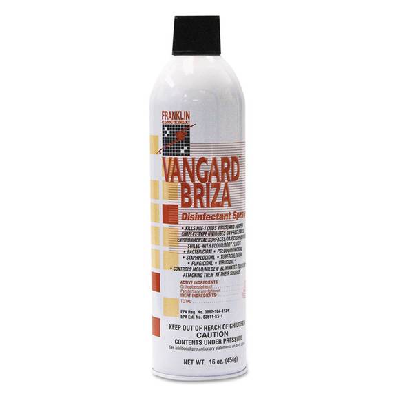 Franklin Cleaning Technology  Vangard Briza Surface Disinfectant/space Spray, Linen Fresh, 16oz Aerosol, 12/ct Frk F811015 12 Case