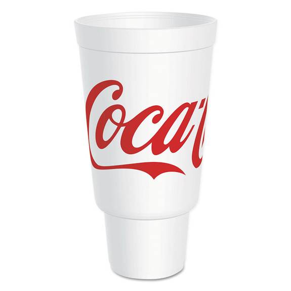 Dart  Coca-cola Foam Cups, Red/white, 44 Oz, 20/bag, 15 Bags/carton Dcc 44aj32c 300 Case