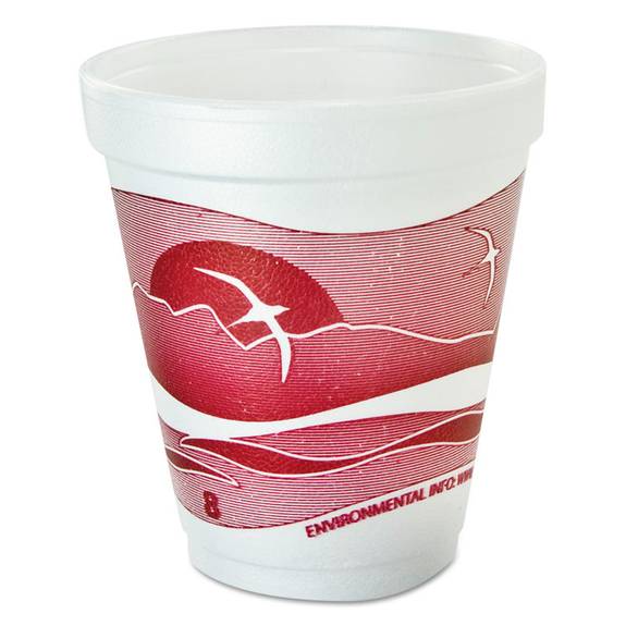 Dart  Horizon Flush Fill Foam Cup, Hot/cold, 8 Oz, Dark Red, 25/bag, 40 Bags/carton 8j8h 1000 Case