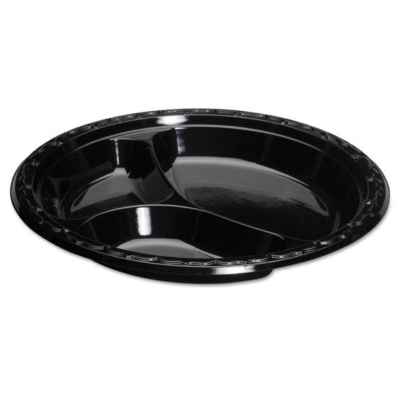 Genpak  Silhouette Plastic Dinnerware, Plate, 10.25 In, Black, 100/pk, 4 Pk/ct Blk13 400 Case