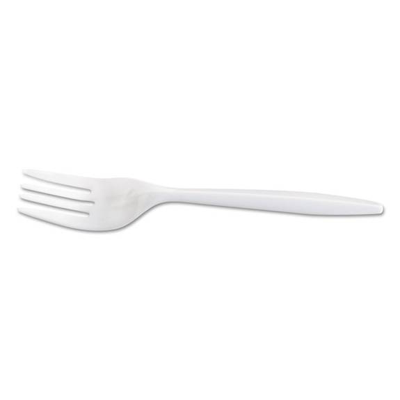 Gen Medium-weight Cutlery, Fork, White, 6 1/4