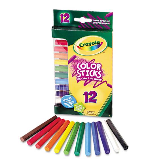 Crayola  Woodless Color Pencils, Assorted, 12/pack 682312 12 Package