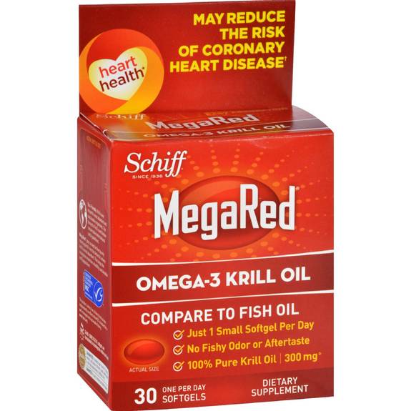 Schiff Megared Omega 3 Krill Oil Schiff Vitamins Omega 3 Krill Oil - Megared - 300 Mg- 30 Softgels