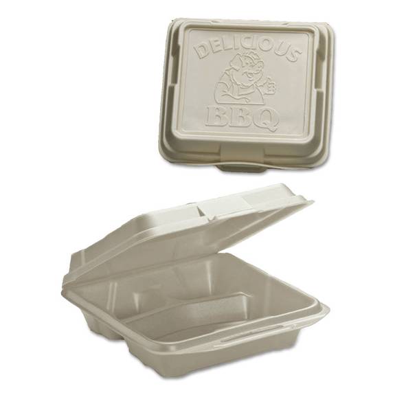 Genpak  Foam Hinged Carryout Containers, White, 9 1/4 X 9 1/4 X 3, 100/bg, 2 Bg/ct 20310bbq 200 Case