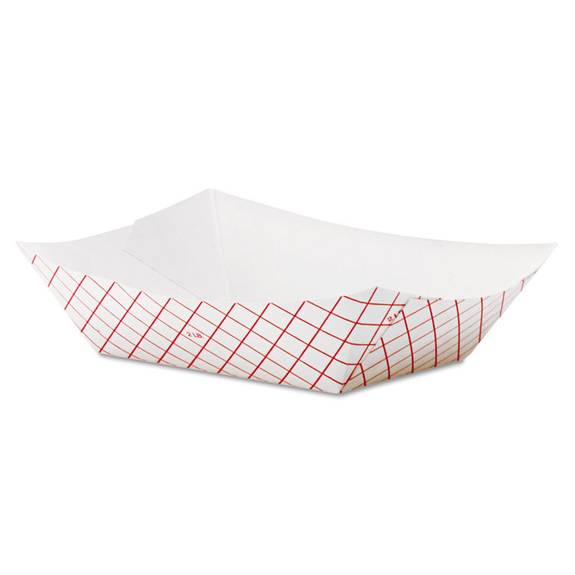 Dixie  Kant Leek Polycoated Paper Food Tray, 5x6 7/10x1 3/5, Red Plaid, 250/bg, 4/ct Rp2008 1000 Case