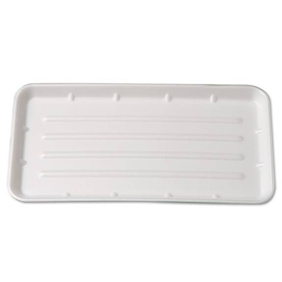 Genpak  Supermarket Trays, White, Foam, 8 X 14 3/4 X 1, 125/bag, 2 Bags/carton 1025s 250 Case