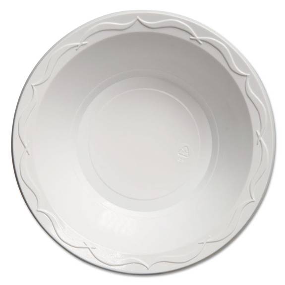 Genpak  Aristocrat Plastic Bowls, 24oz., White, 125/pack, 4 Packs/carton 72400 500 Case