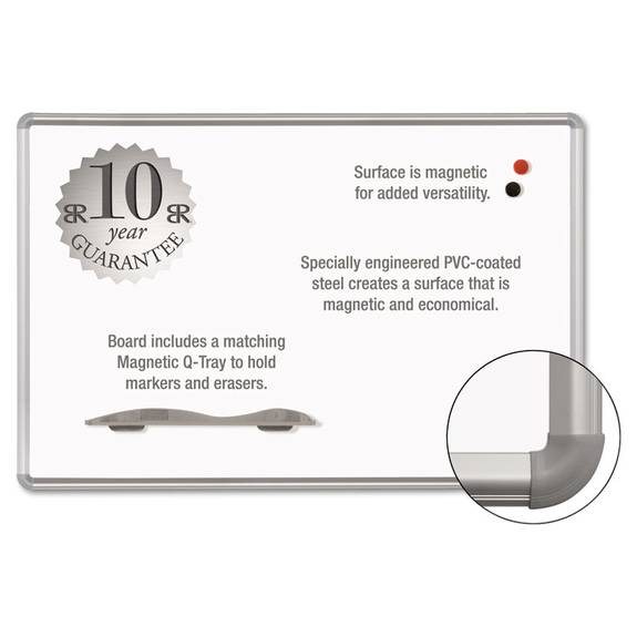 Best Rite  Magne-rite Magnetic Dry Erase Board, 36 X 48 White, Silver Frame 219pc 1 Each