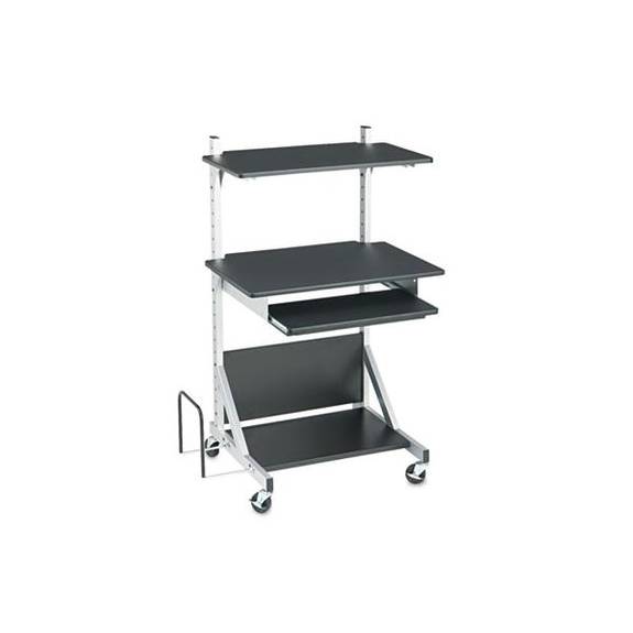 Balt  Alekto Compact Sit & Stand Workstation, 30 X 24 X 52, Black/silver 42551 1 Each