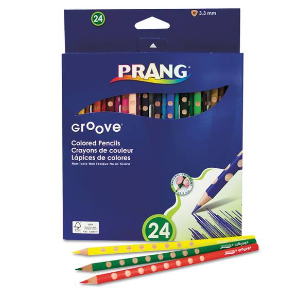 Prang  Groove Colored Pencils, Assorted, 3.3 Mm, 24/pack 28124 24 Set