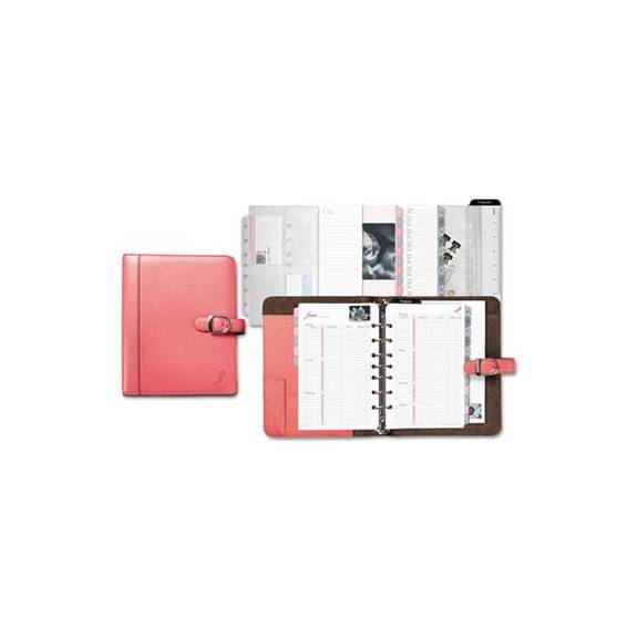 Day Timer  Pink Ribbon Loose-leaf Organizer Set, 5 1/2 X 8 1/2, Pink Leather Cover D48434 1 Each