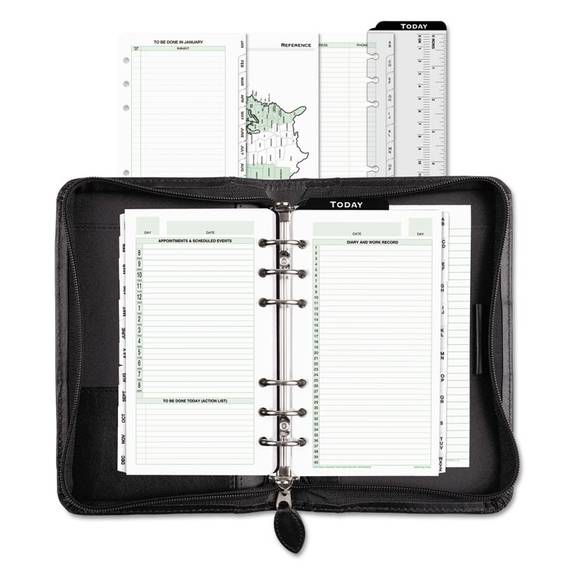 Day Timer  Recycled Bonded Leather Starter Set, 8 4/5 X 5 1/2 X 1 1/2, White D41746 1 Each