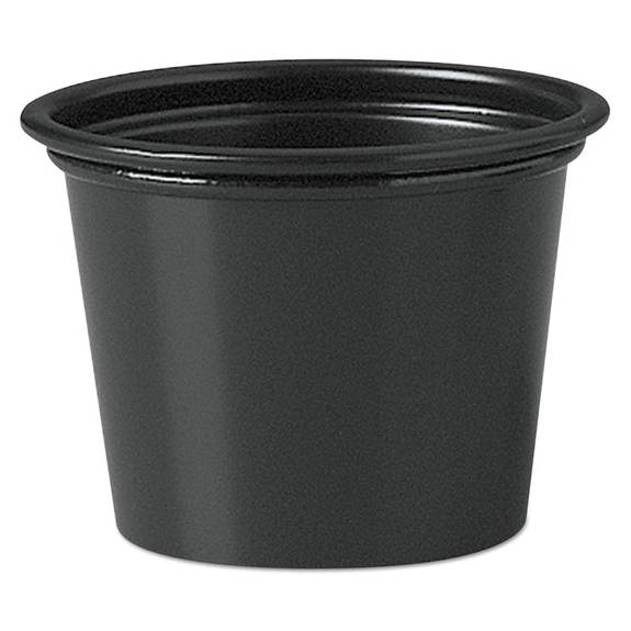 Dart  Polystyrene Portion Cups, 1 Oz, Black, 2500/carton P100blk 2500 Case